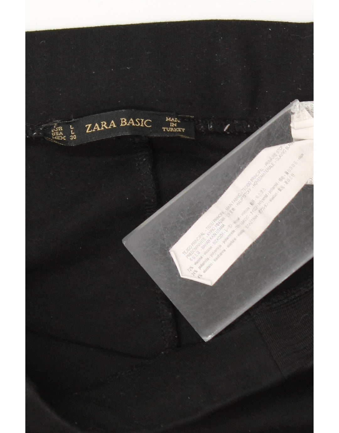Женские леггинсы Zara UK 14, большие черные из вискозы