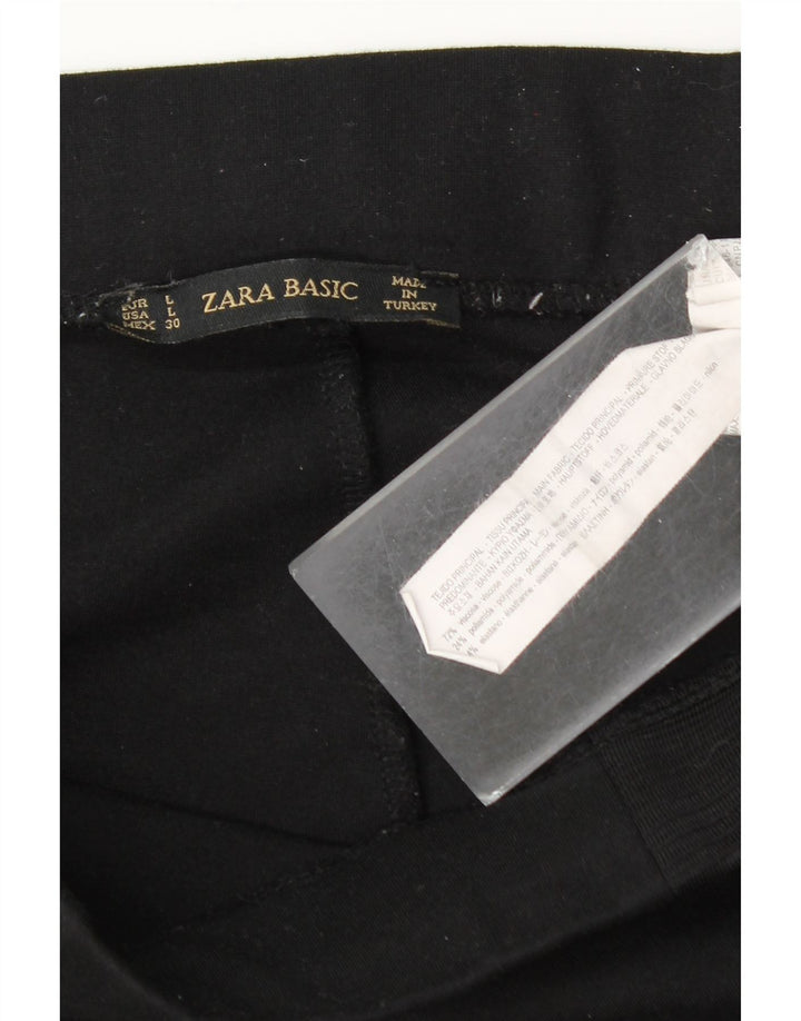 Женские леггинсы Zara UK 14, большие черные из вискозы