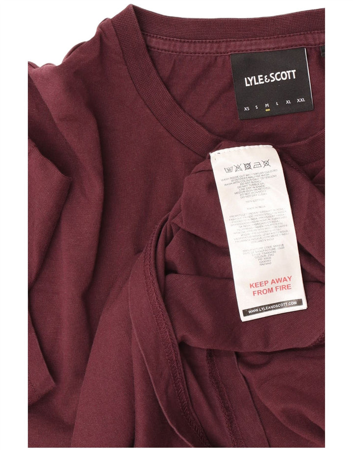 Мужская футболка Lyle & Scott из хлопка среднего темно-бордового цвета