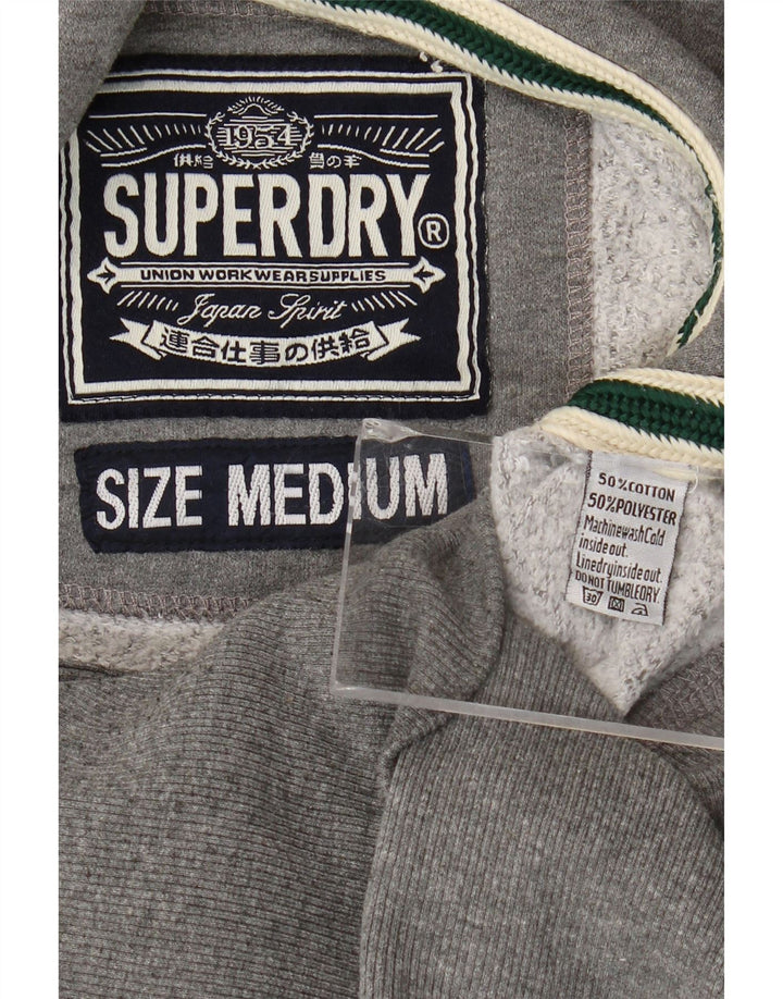Женский спортивный костюм с капюшоном Superdry, верхняя куртка UK 14, средний серый хлопок