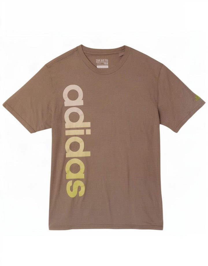 Мужская футболка Adidas с рисунком, большой коричневый полиэстер