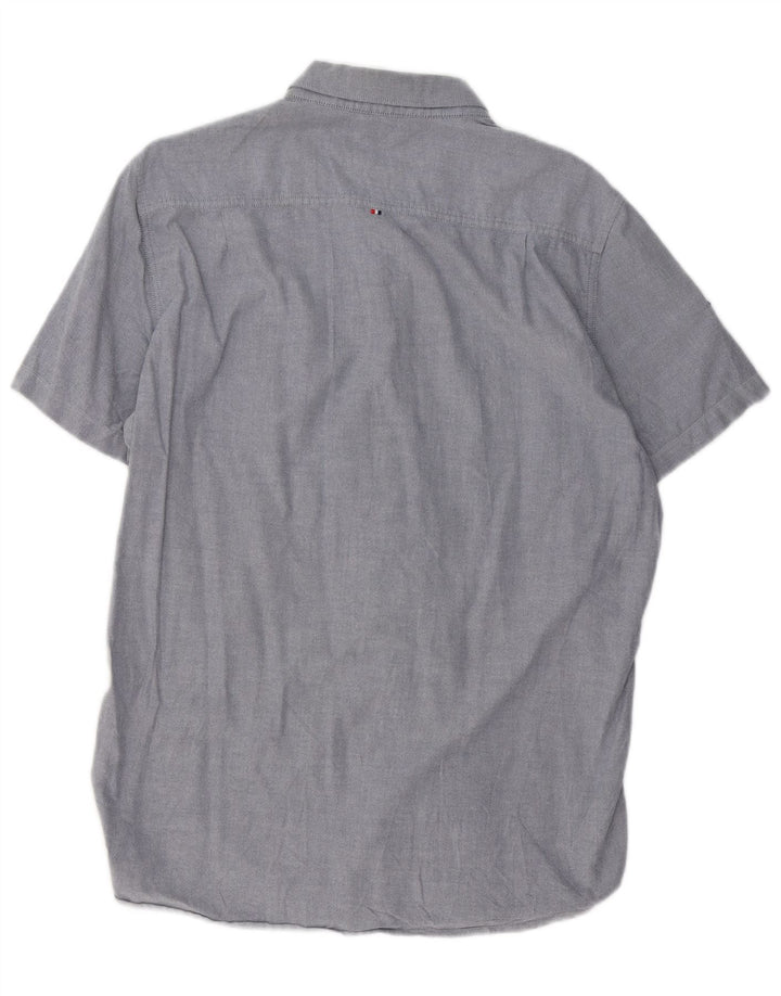 SUPERDRY Мужская рубашка с коротким рукавом XL, синяя, хлопок