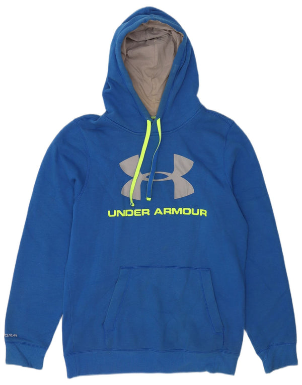 Мужской джемпер с капюшоном Under Armour, маленький синий, хлопковый