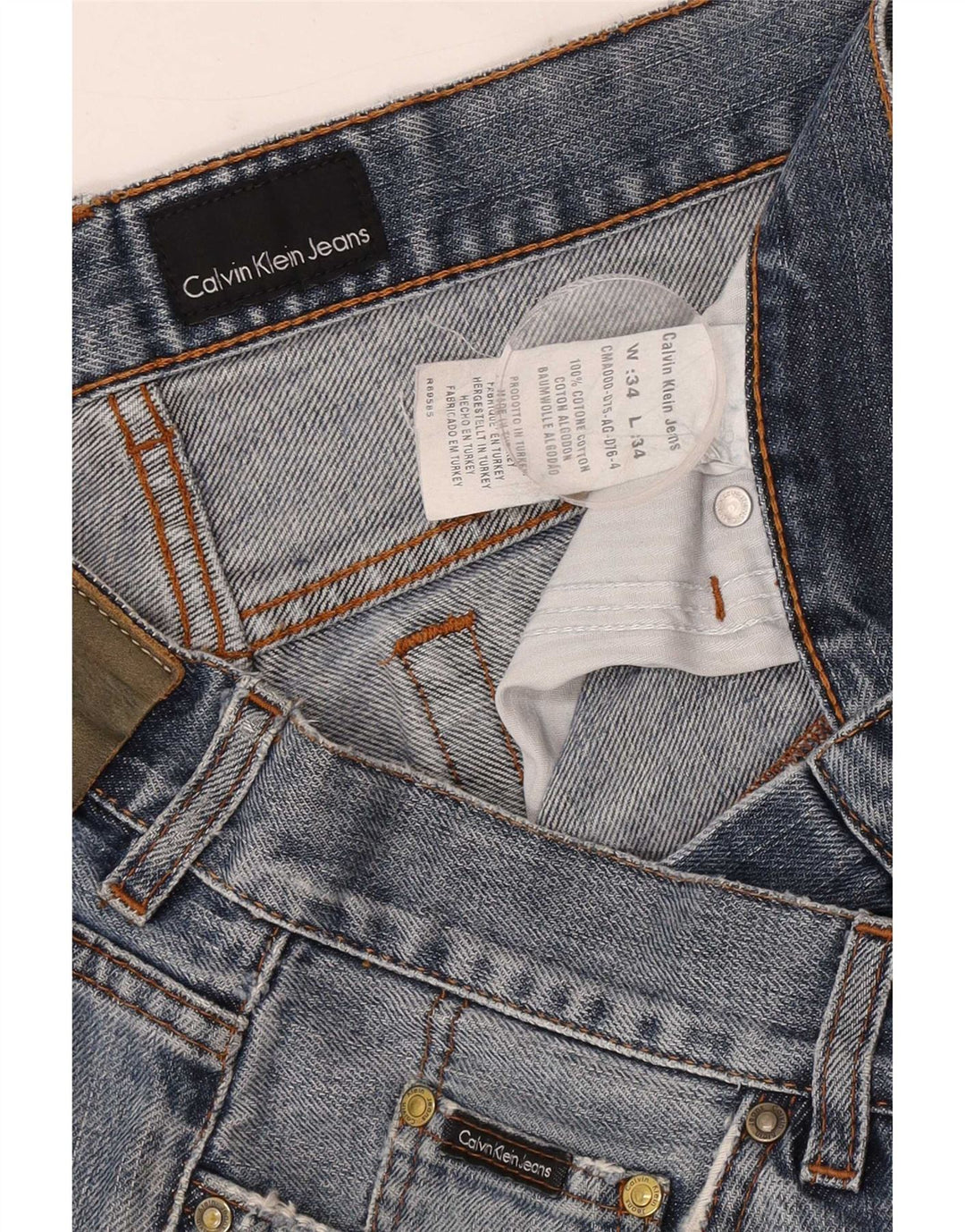 Мужские джинсовые шорты Calvin Klein W34, большие синие, хлопок