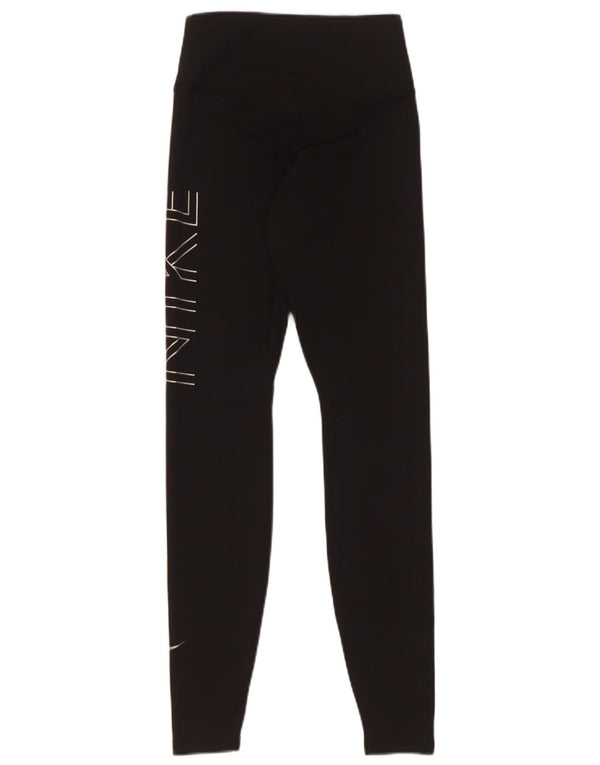 Женские леггинсы с рисунком Nike Dri Fit UK 4 XS, черный полиэстер