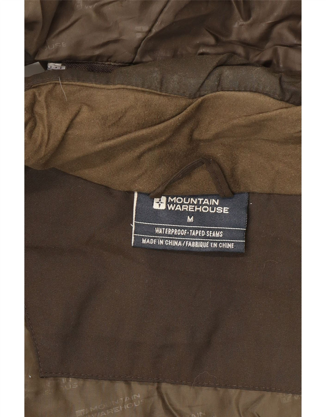 Мужская парка Mountain Warehouse с капюшоном, Великобритания 38, средний коричневый нейлон