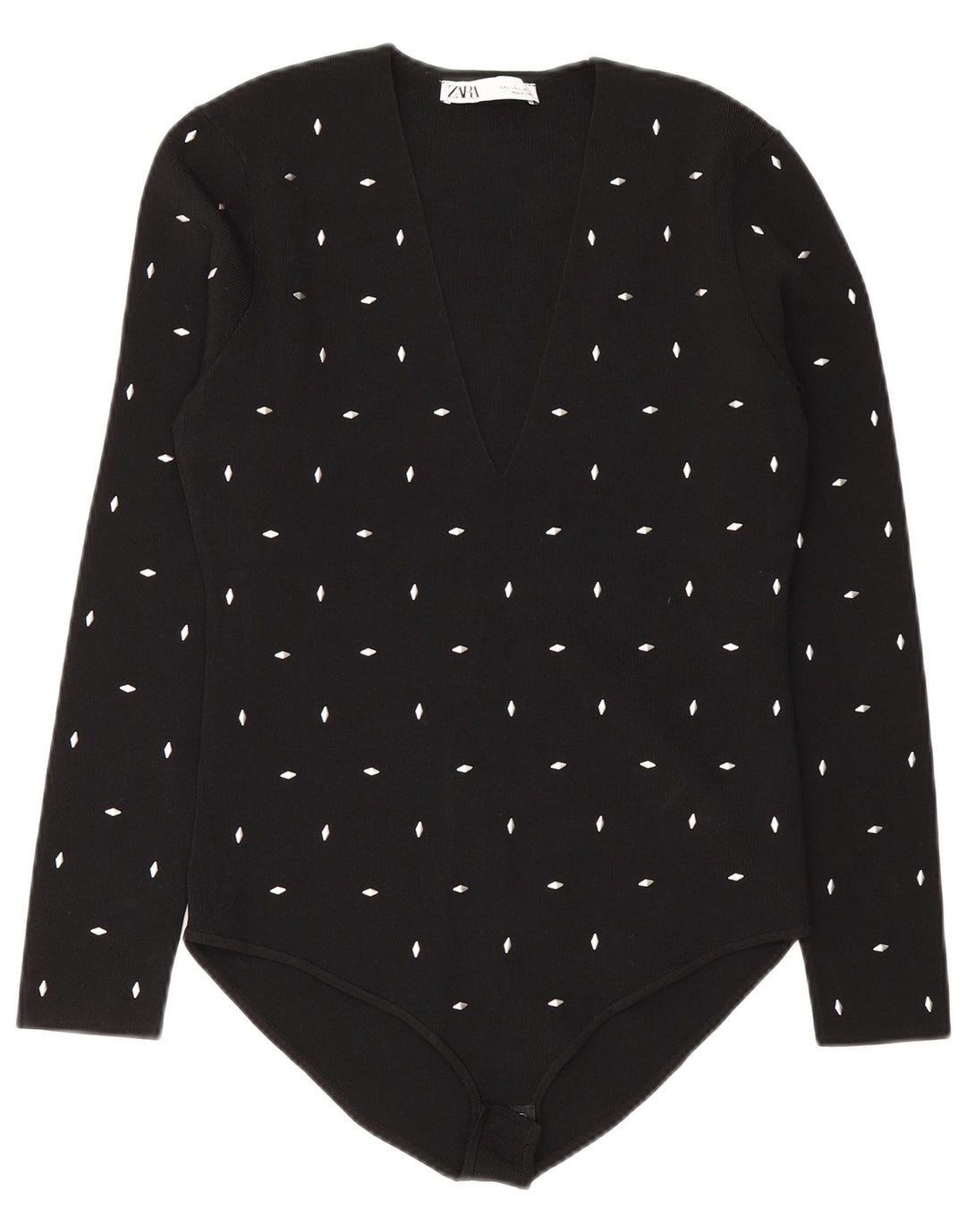 Женское боди Zara UK 14, большой черный, вискоза