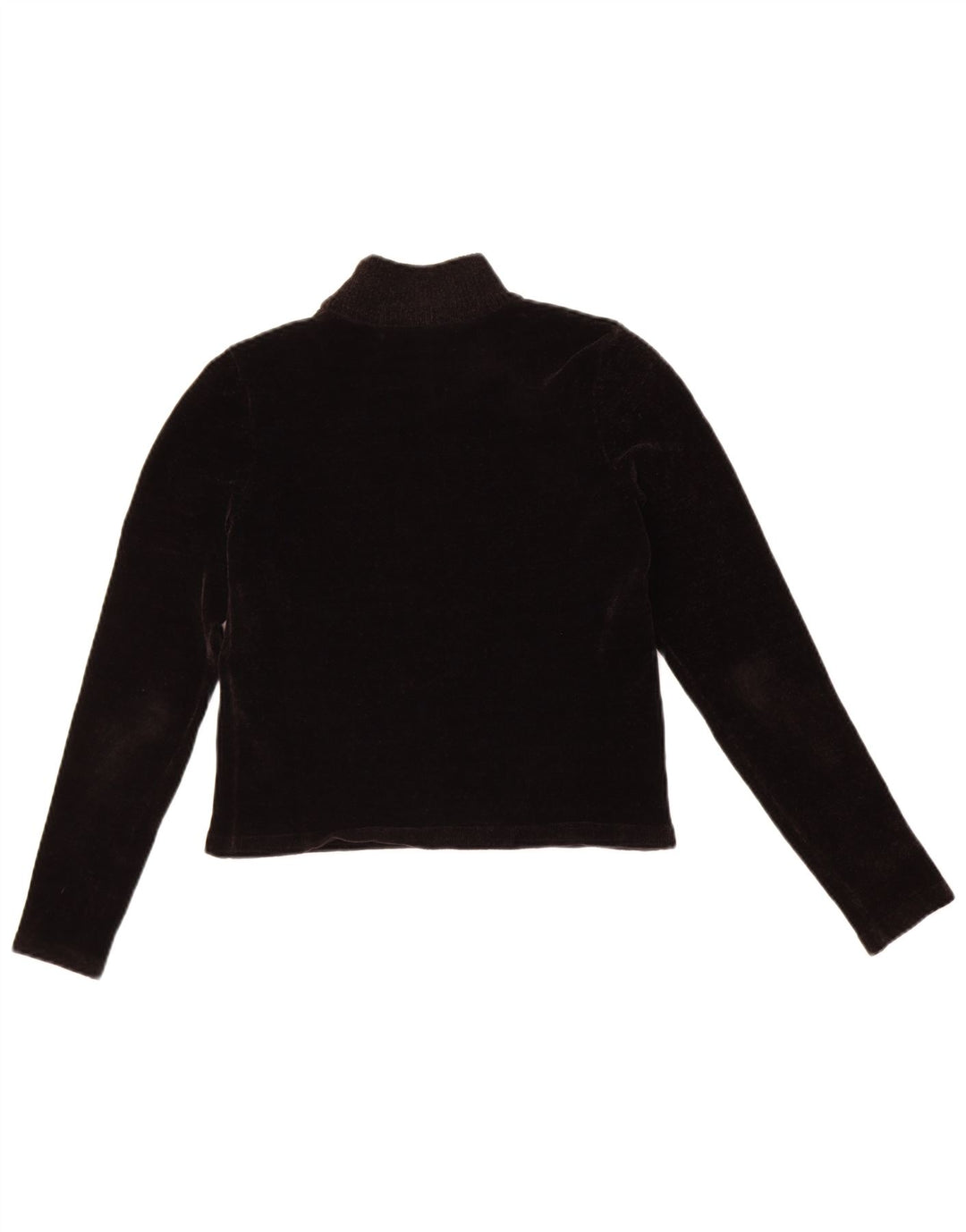 Женский велюровый укороченный джемпер с высоким воротником Zara UK 8, маленький черный