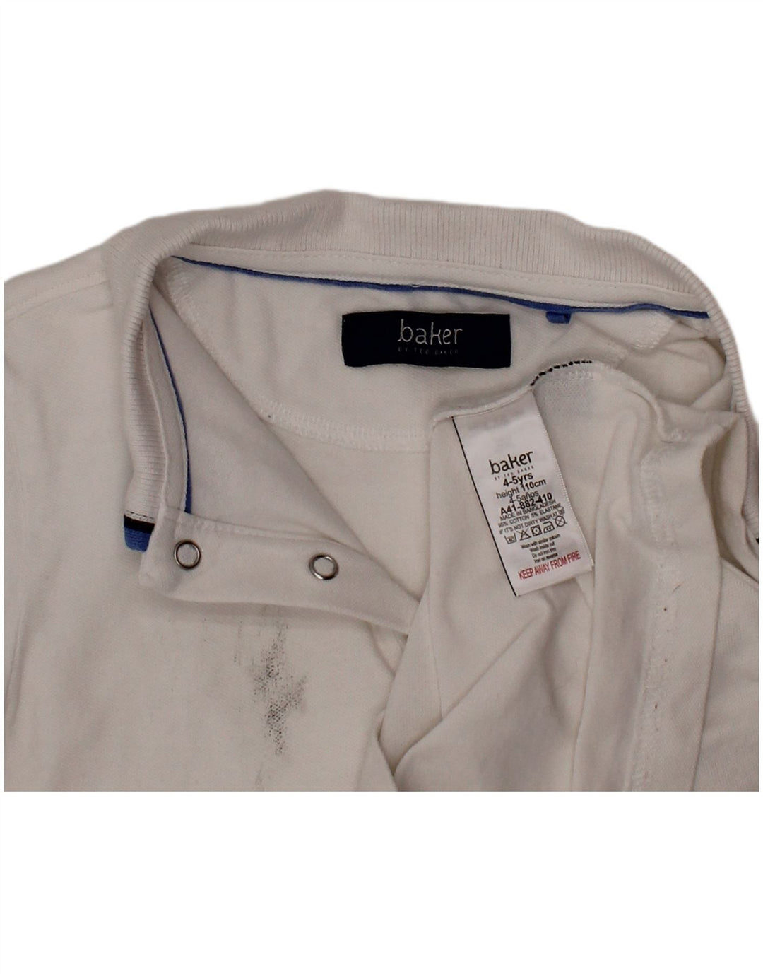 Рубашка-поло для мальчиков 4-5 лет TED BAKER, белый хлопок