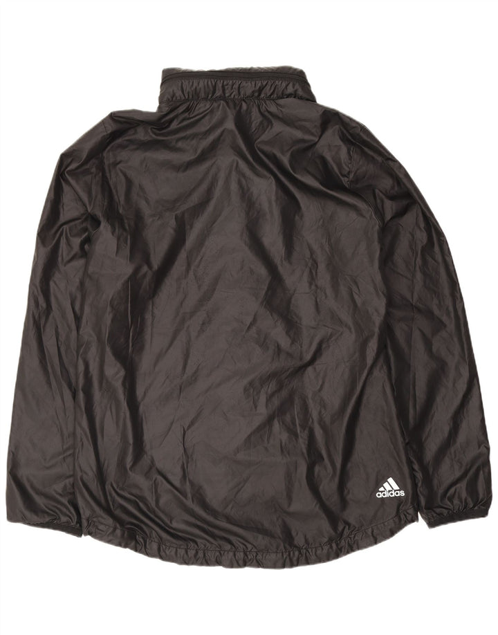 Женская дождевик с капюшоном Adidas с графическим рисунком UK 12/14, средний черный полиэстер