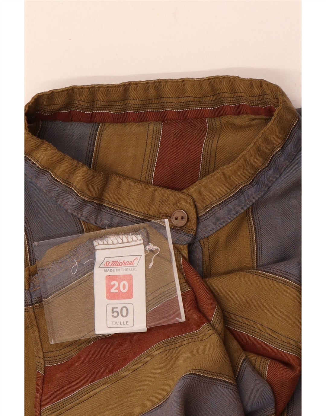 Женская пуловерная рубашка St Michael UK 20 2XL, хлопок в разноцветную полоску