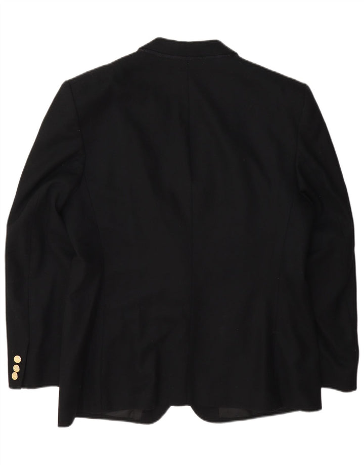 Женский пиджак стандартного кроя с 2 пуговицами Burberrys UK 14, средний черный шерстяной пиджак