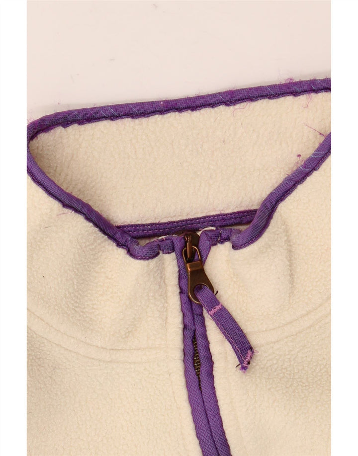 Женский свободный флисовый джемпер с воротником на молнии Think Pink, Великобритания 14, средний, белый цвет