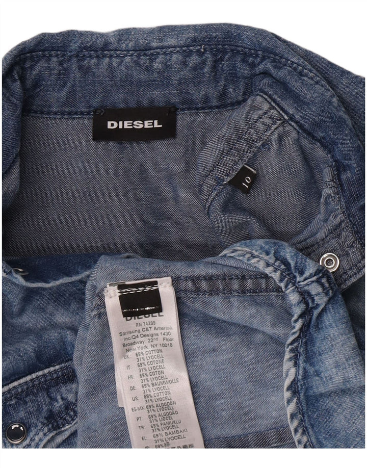Джинсовая рубашка Diesel для мальчиков 9-10 лет, синяя, хлопок