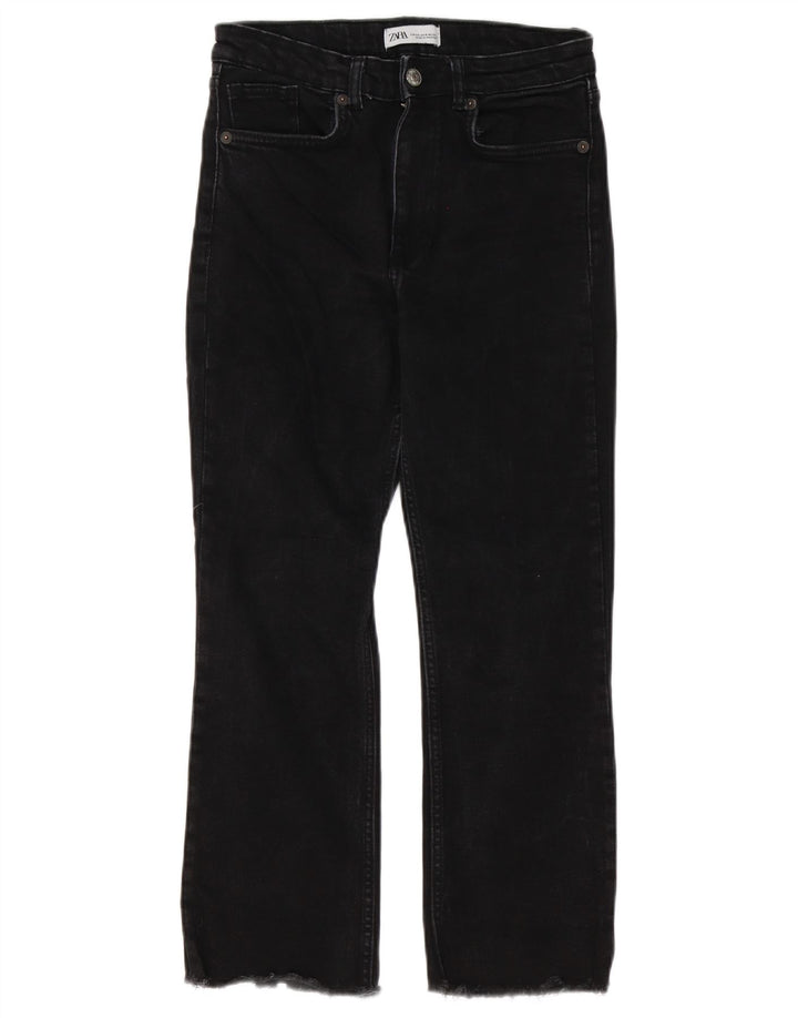 Женские укороченные джинсы Zara EU 38 Small W28 L25, черные