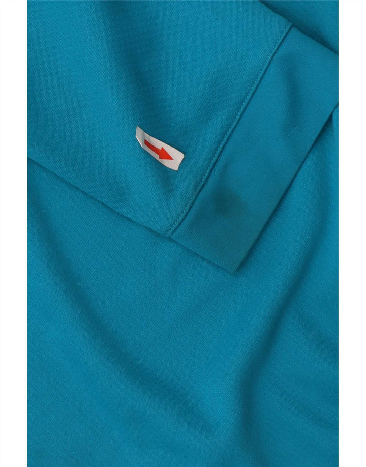 Мужской пуловер с воротником на молнии Nike Dri Fit, спортивный костюм, топ XL, синий с цветными блоками