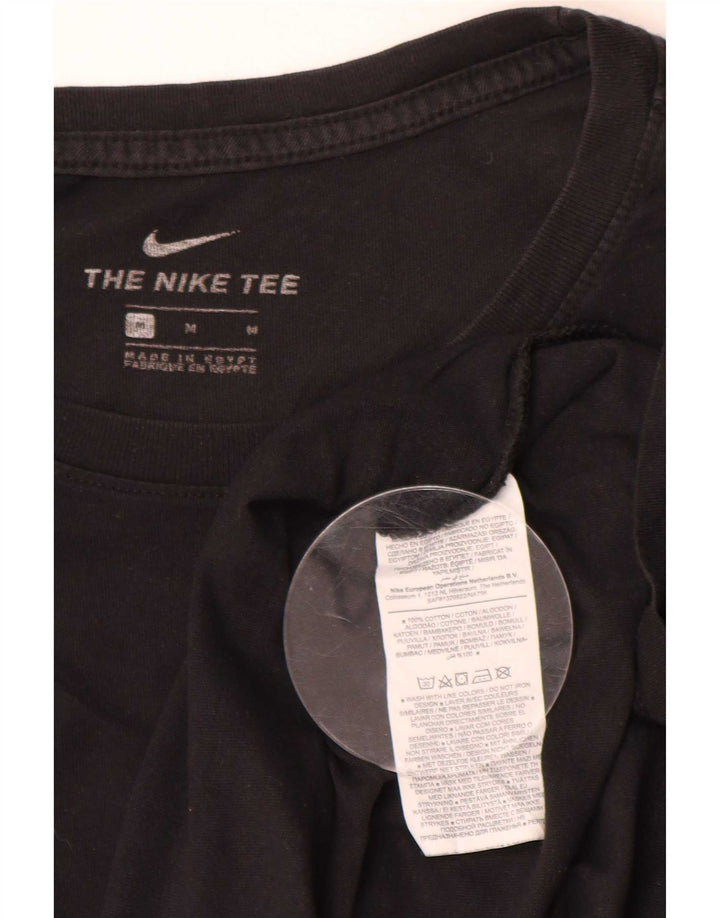Мужской топ с длинным рукавом и графикой Nike, средний черный, хлопок с цветными блоками