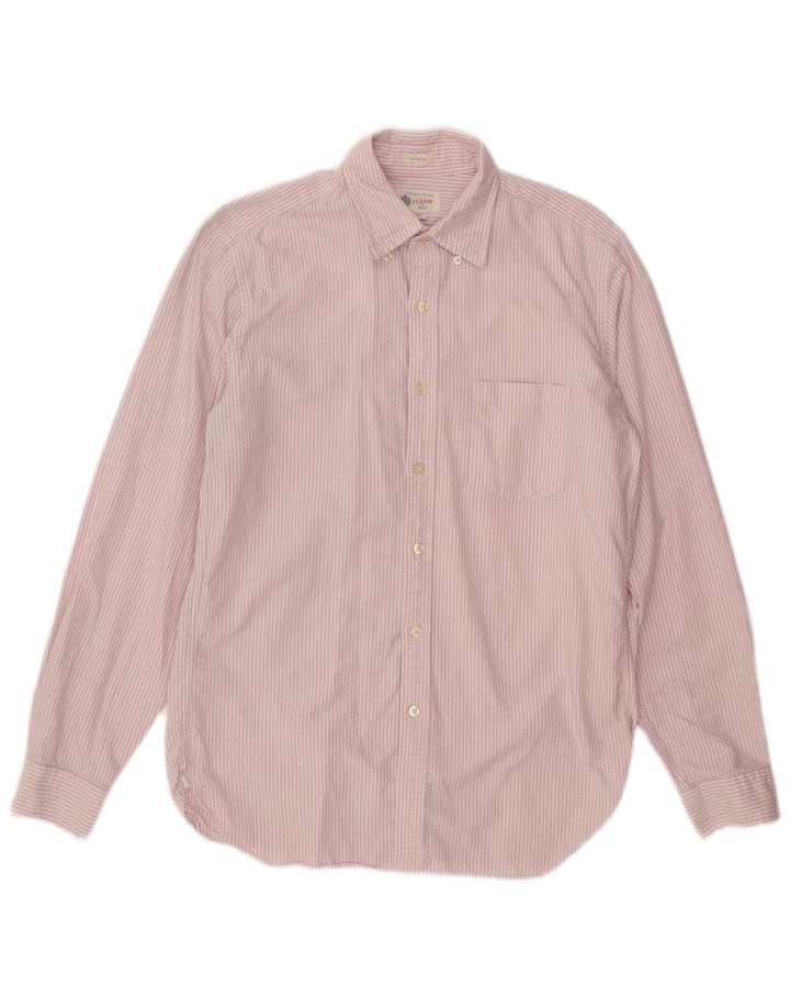 Мужская рубашка J. Crew в тонкую полоску среднего розового цвета, хлопок