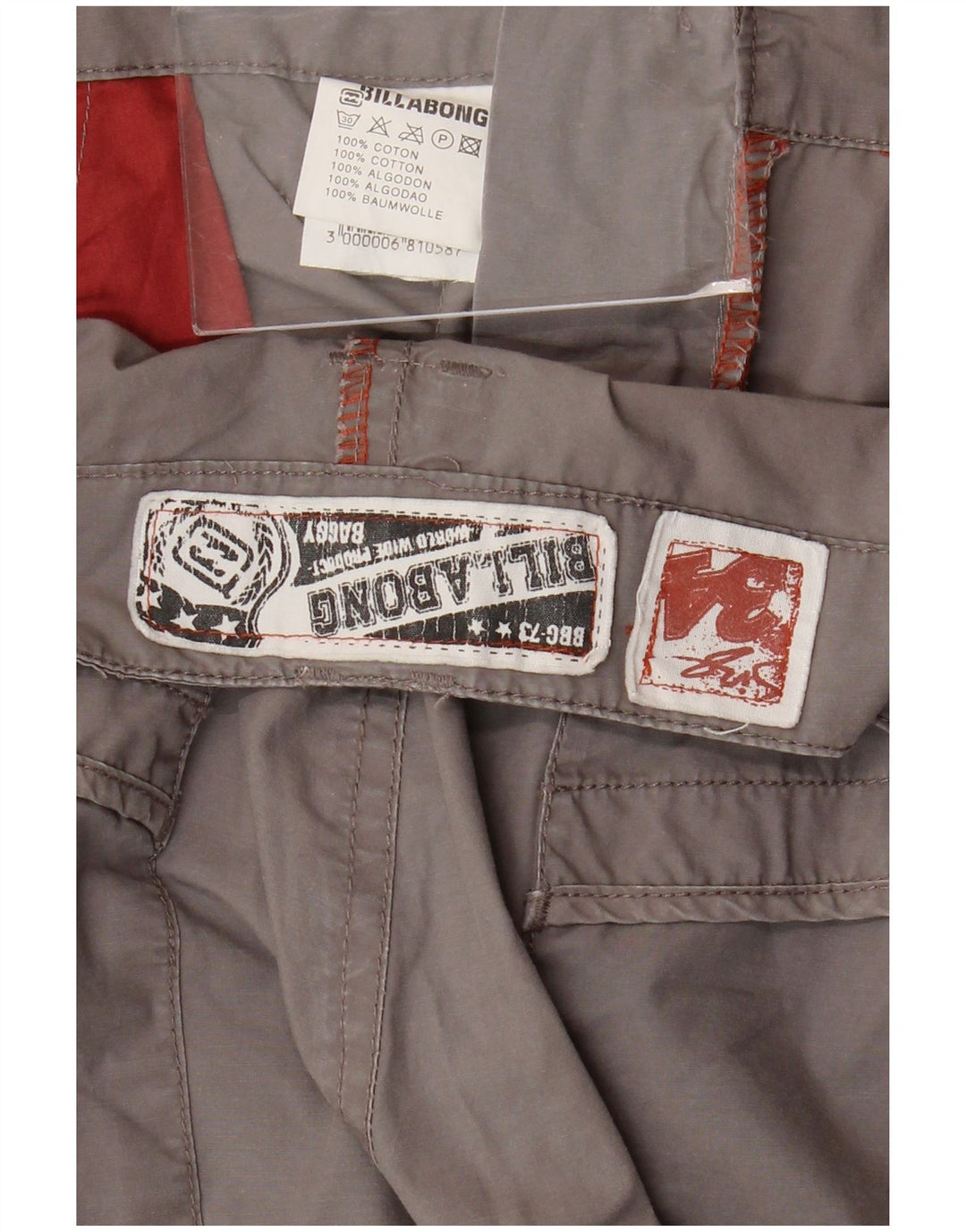 BILLABONG Мужские шорты-бермуды-карго W34, большие серые, хлопок