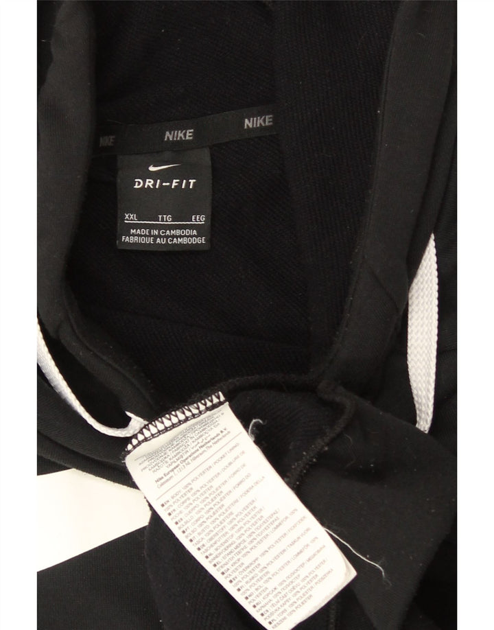 Мужской джемпер с капюшоном с графическим рисунком Nike Dri Fit 2XL, черный полиэстер
