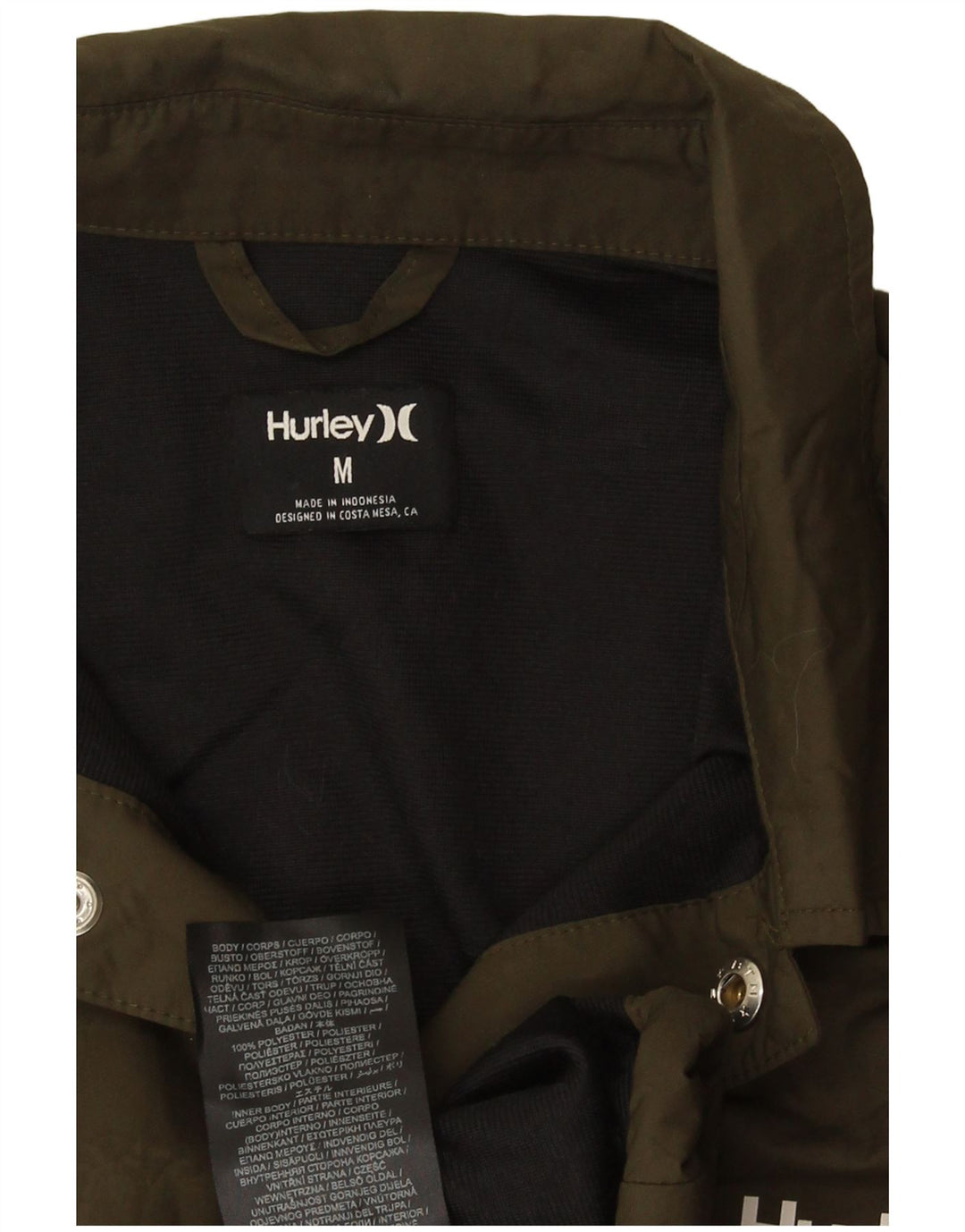 Мужская куртка-бомбер Hurley UK 38, средний хаки, полиэстер