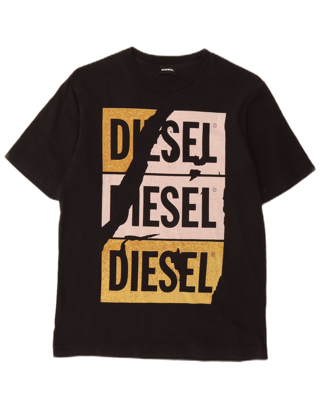 Футболка с рисунком для мальчиков DIESEL, топ 11-12 лет, черная