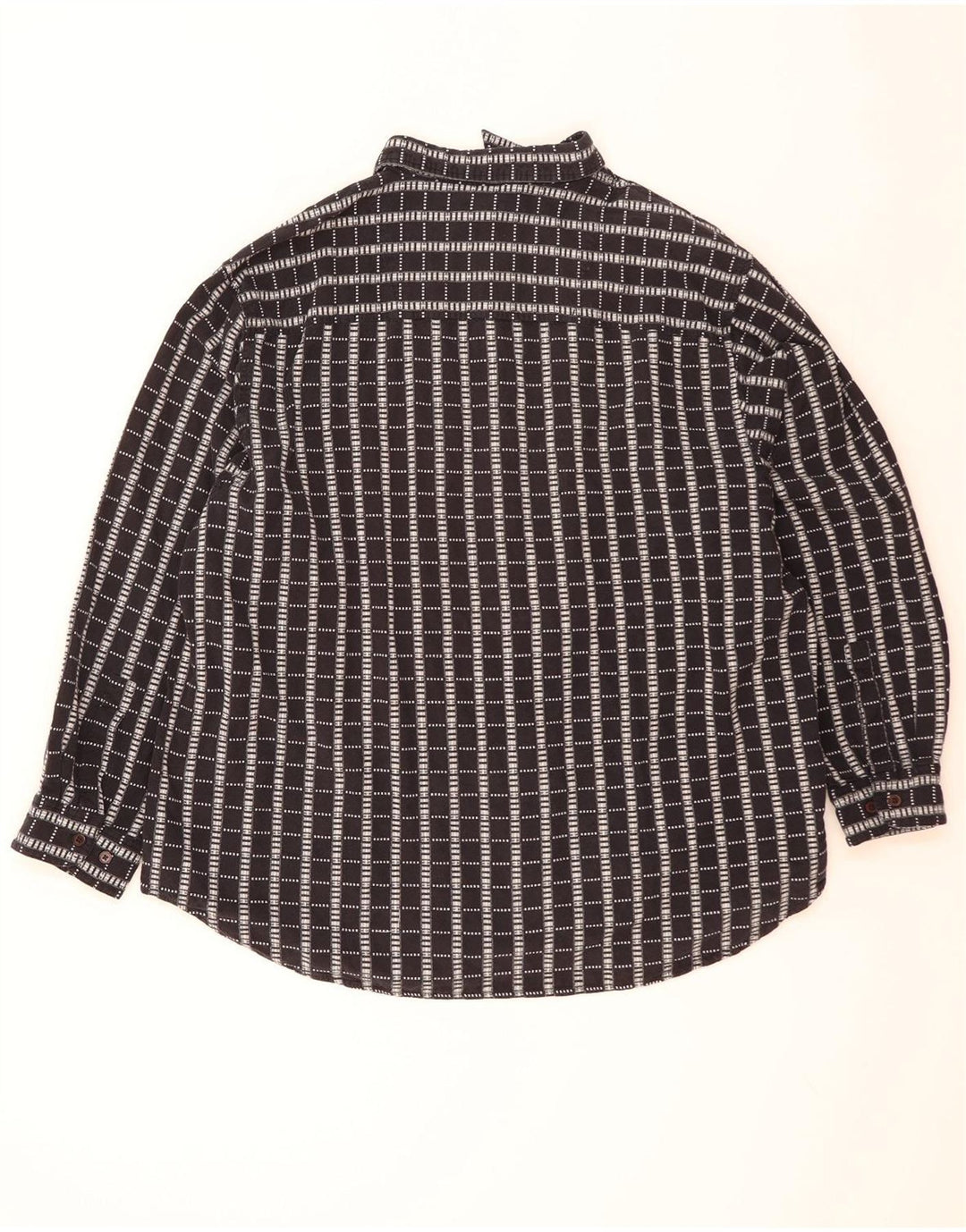 Винтажная мужская рубашка, размер 47/48, 2XL, темно-синяя клетка, хлопок