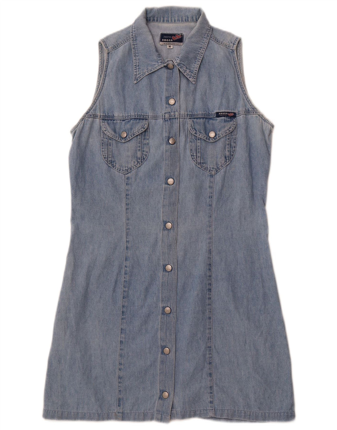 KOCCA Womens Sleeveless Denim Dress UK 12 Medium Blue