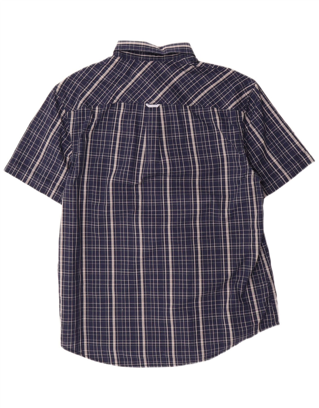 Мужская приталенная рубашка с коротким рукавом Penguin Heritage, большая темно-синяя клетка