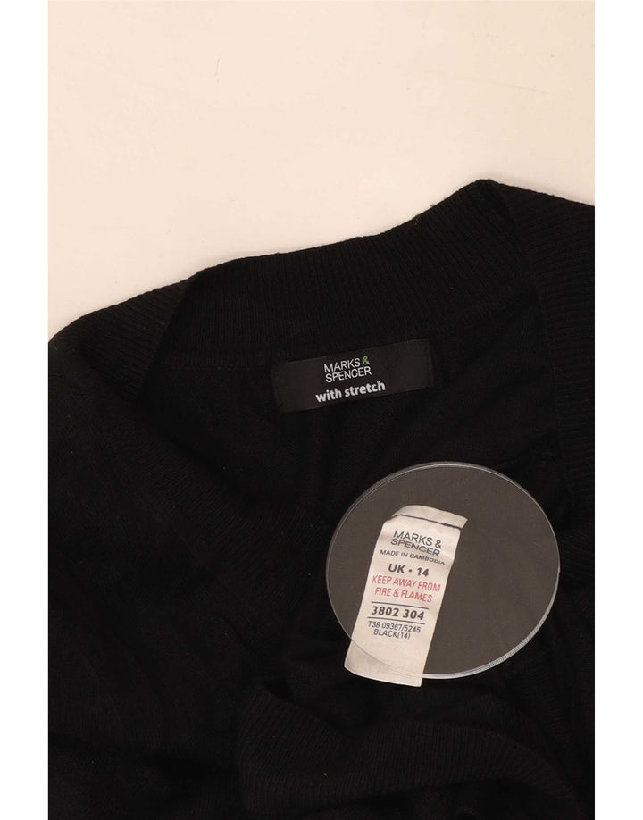 Женский укороченный кардиган Marks & Spencer UK 14, средний черный