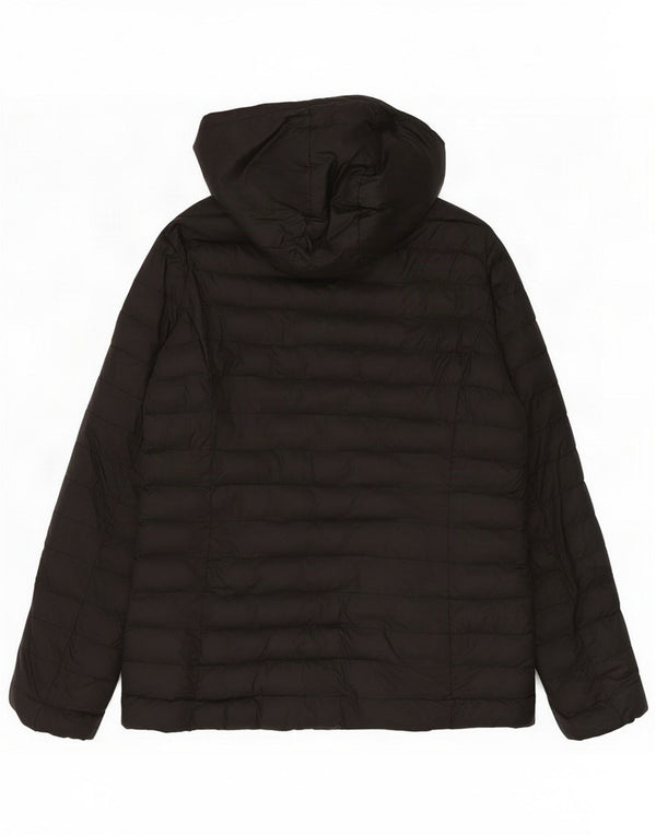 Женская утепленная куртка с капюшоном Emporio Armani UK 20 2XL, черный полиэстер