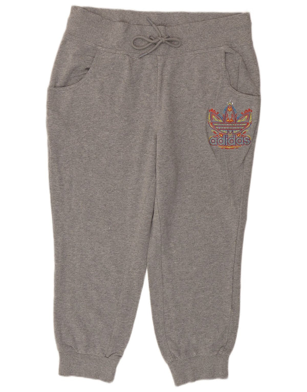 Женские спортивные брюки Adidas с графическим рисунком, джоггеры, Великобритания 22, 3XL, серые в крапинку