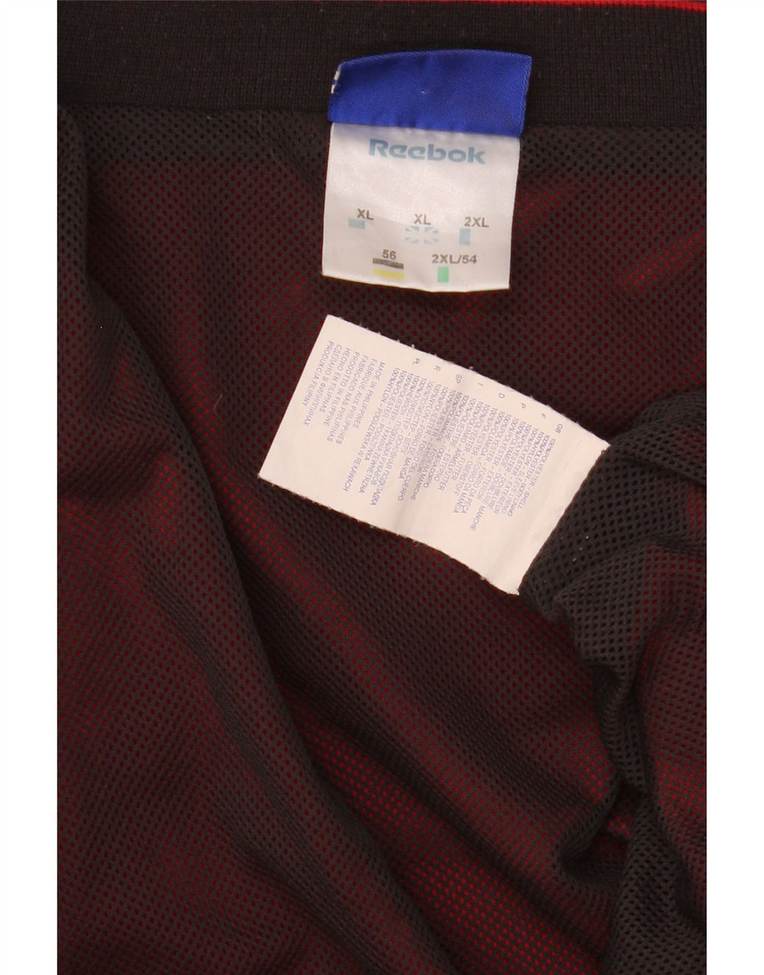 Мужская дождевик Reebok UK 42 XL, красный полиэстер с цветными блоками