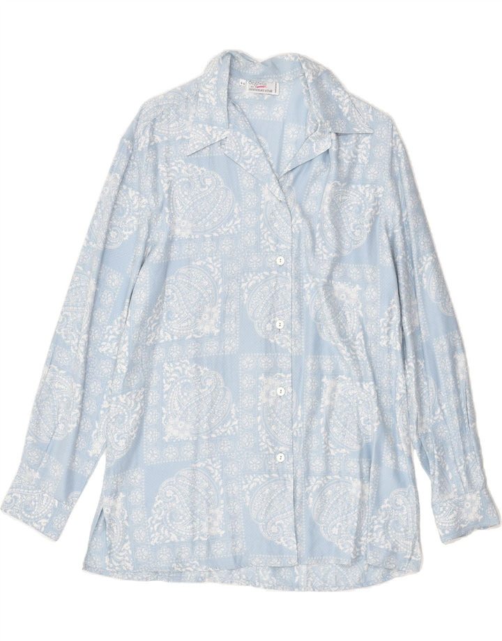 EMMANUEL SCHVILI Womens Loose Fit Shirt IT 44 Medium Blue Paisley | Vintage Emmanuel Schvili | Thrift | Second-Hand Emmanuel Schvili | Used Clothing | Messina Hembry 