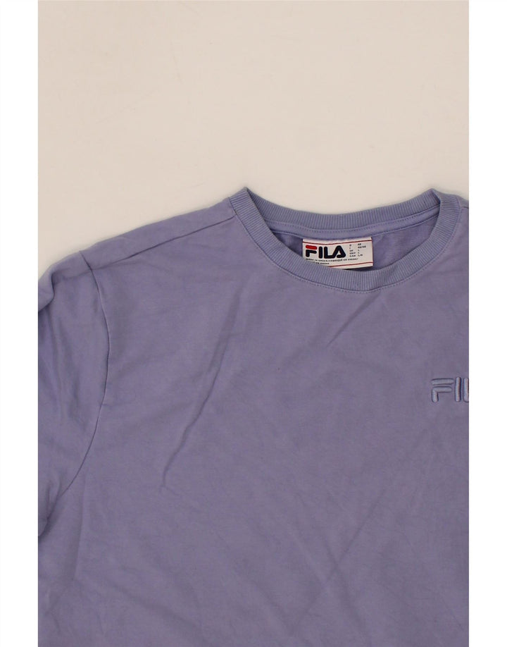 FILA Womens Sweatshirt Jumper IT 46/48 Large Purple Cotton Vintage Fila and Second-Hand Fila from Messina Hembry 