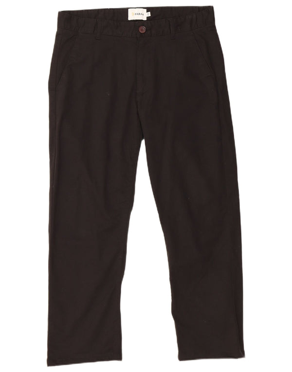 Мужские укороченные брюки Farah W30 L24, черный хлопок