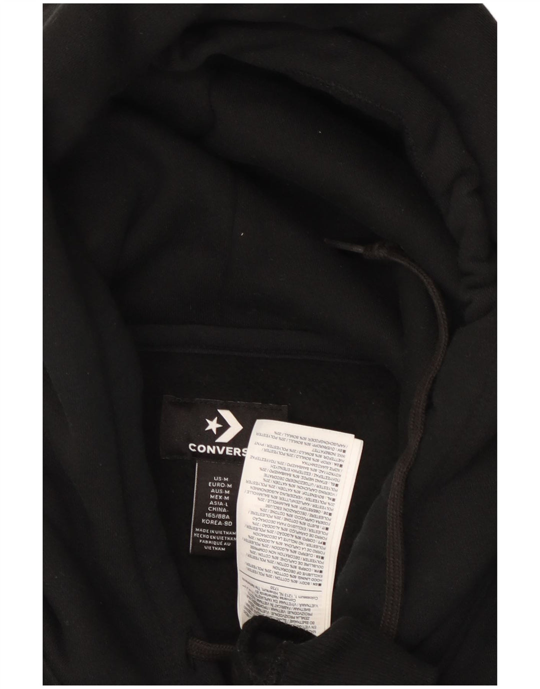 Женский джемпер с капюшоном CONVERSE UK 14, средний, черный, хлопок