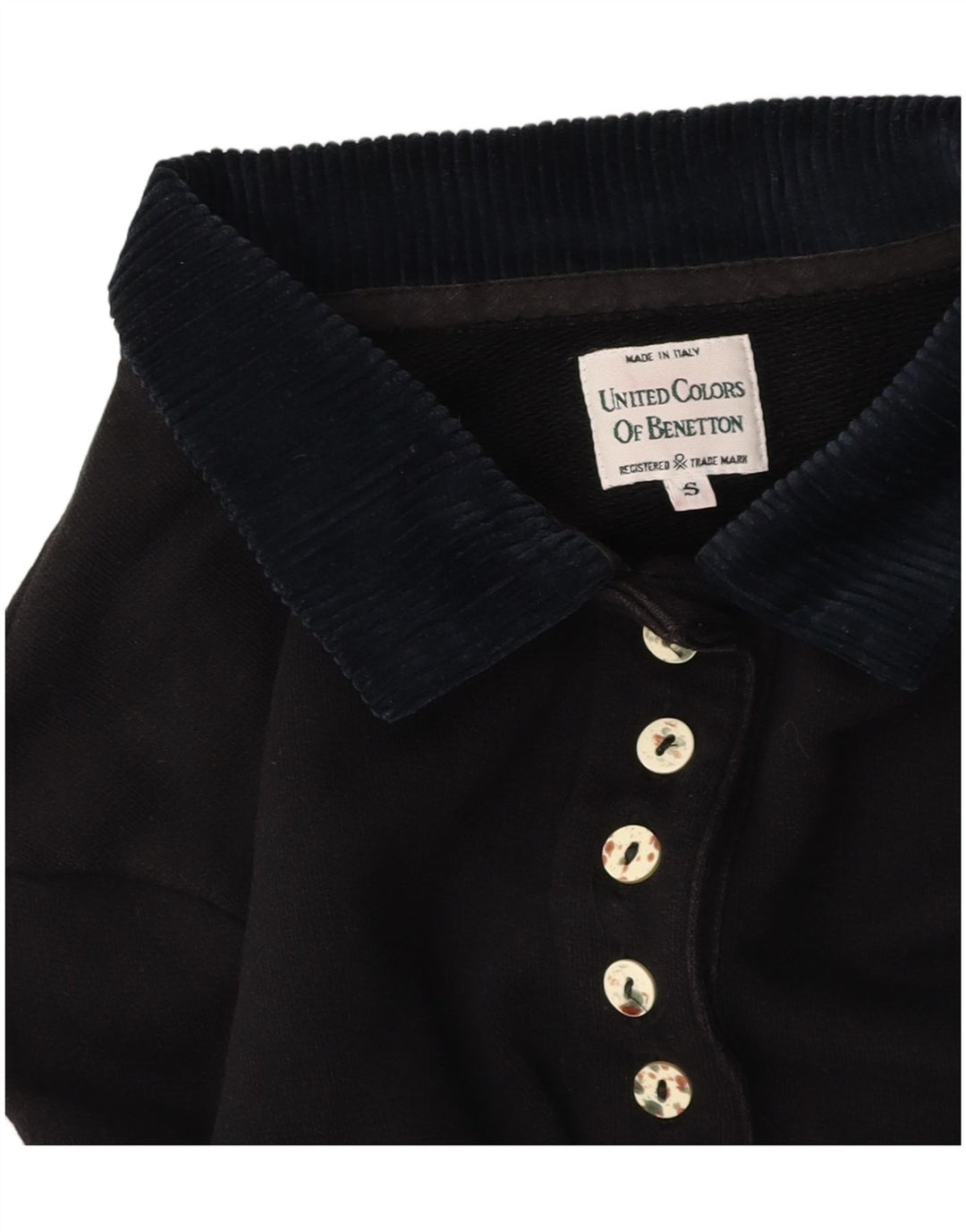 Женская укороченная рубашка-поло оверсайз с графическим рисунком BENETTON UK 10, маленькая черная