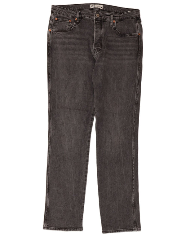 Женские узкие джинсы Zara EU 44 XL W34 L31 Серые