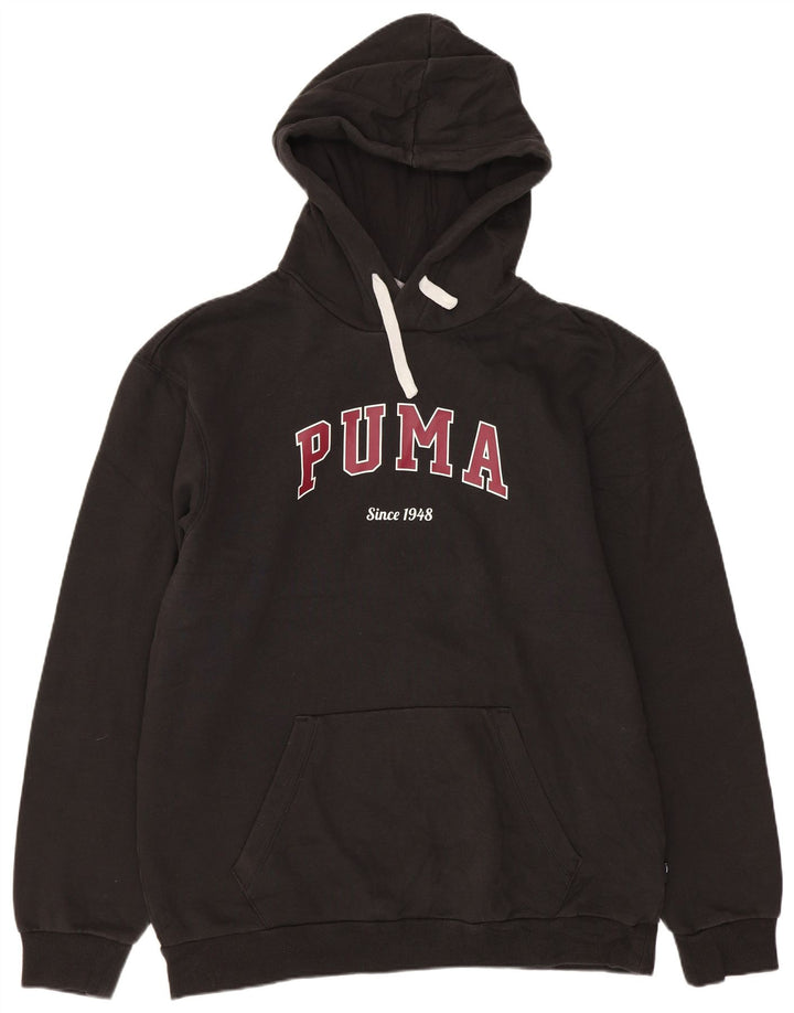 Мужской джемпер с капюшоном Puma, черный, хлопковый, среднего размера