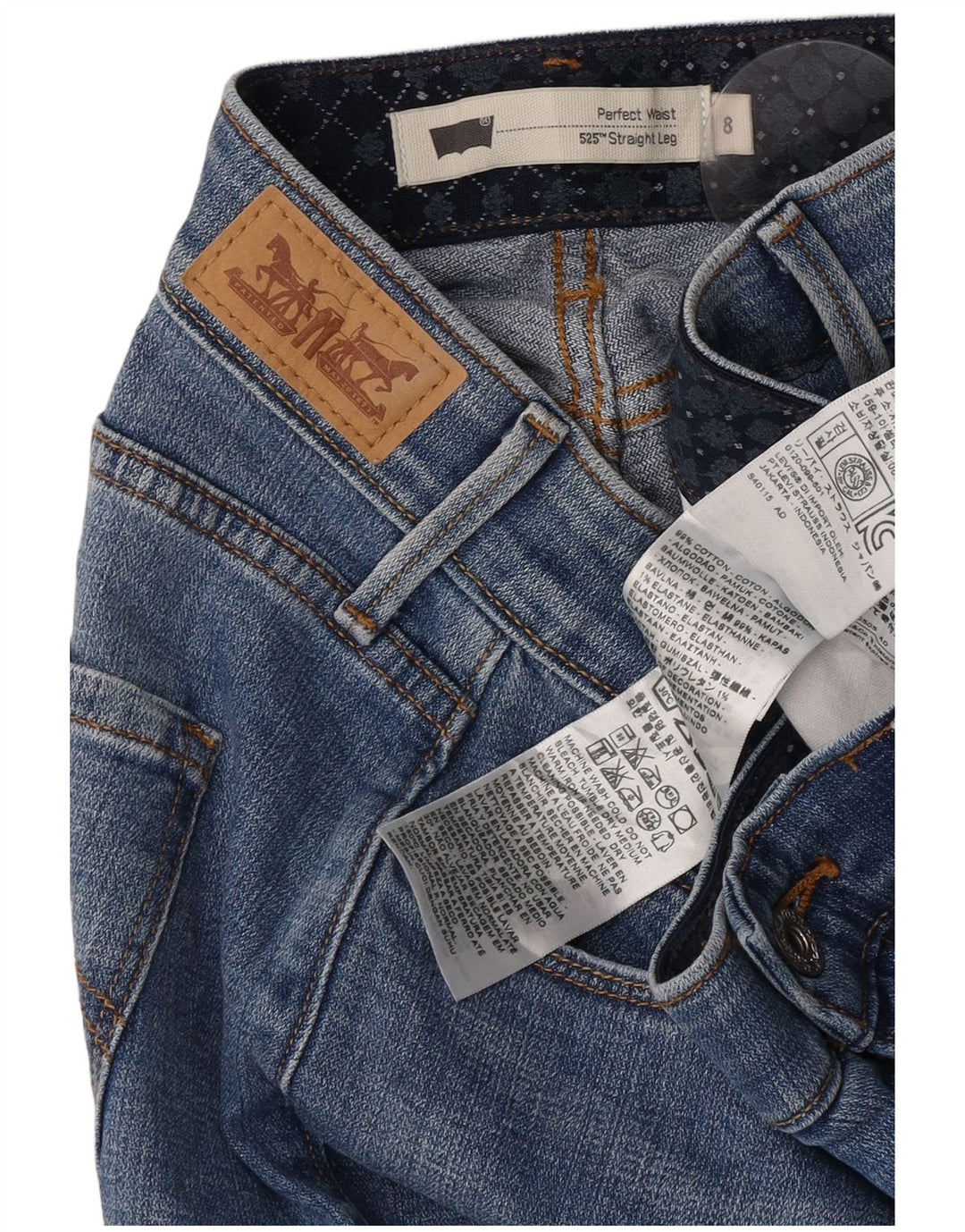 Женские прямые джинсы Levi's 525 США 8, средние W30 L30, синие, хлопок