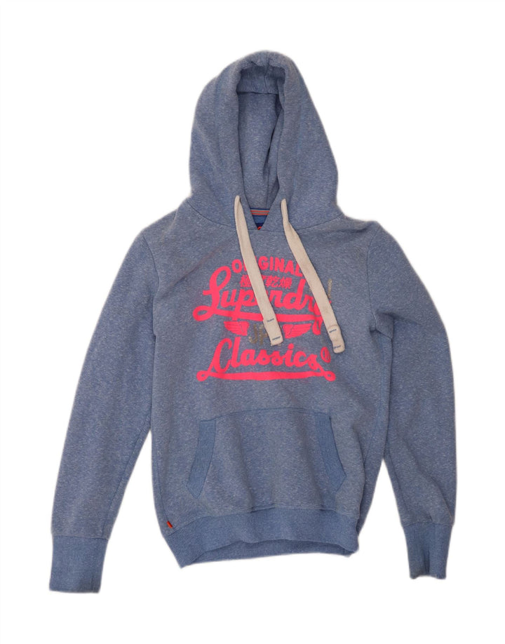 Женский джемпер с капюшоном Superdry UK 12, средний синий, полиэстер