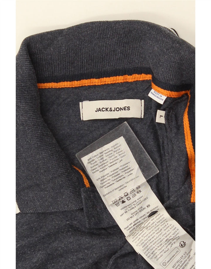 Мужская рубашка-поло JACK & JONES, большая серая полоска, хлопок
