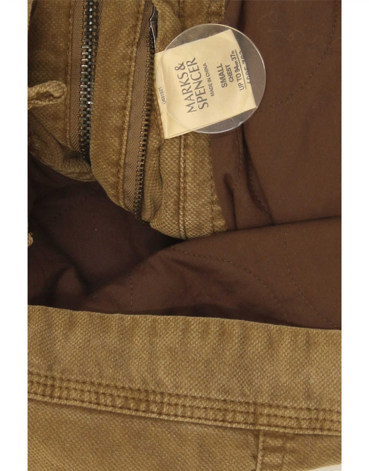 Мужская практичная куртка Marks & Spencer UK 36, маленькая, бежевый, хлопок