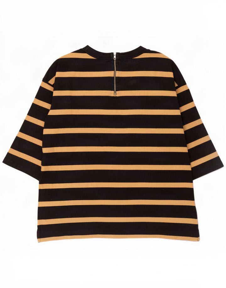 Женский топ Massimo Dutti с рукавом 3/4 UK 14, средний, черный в полоску