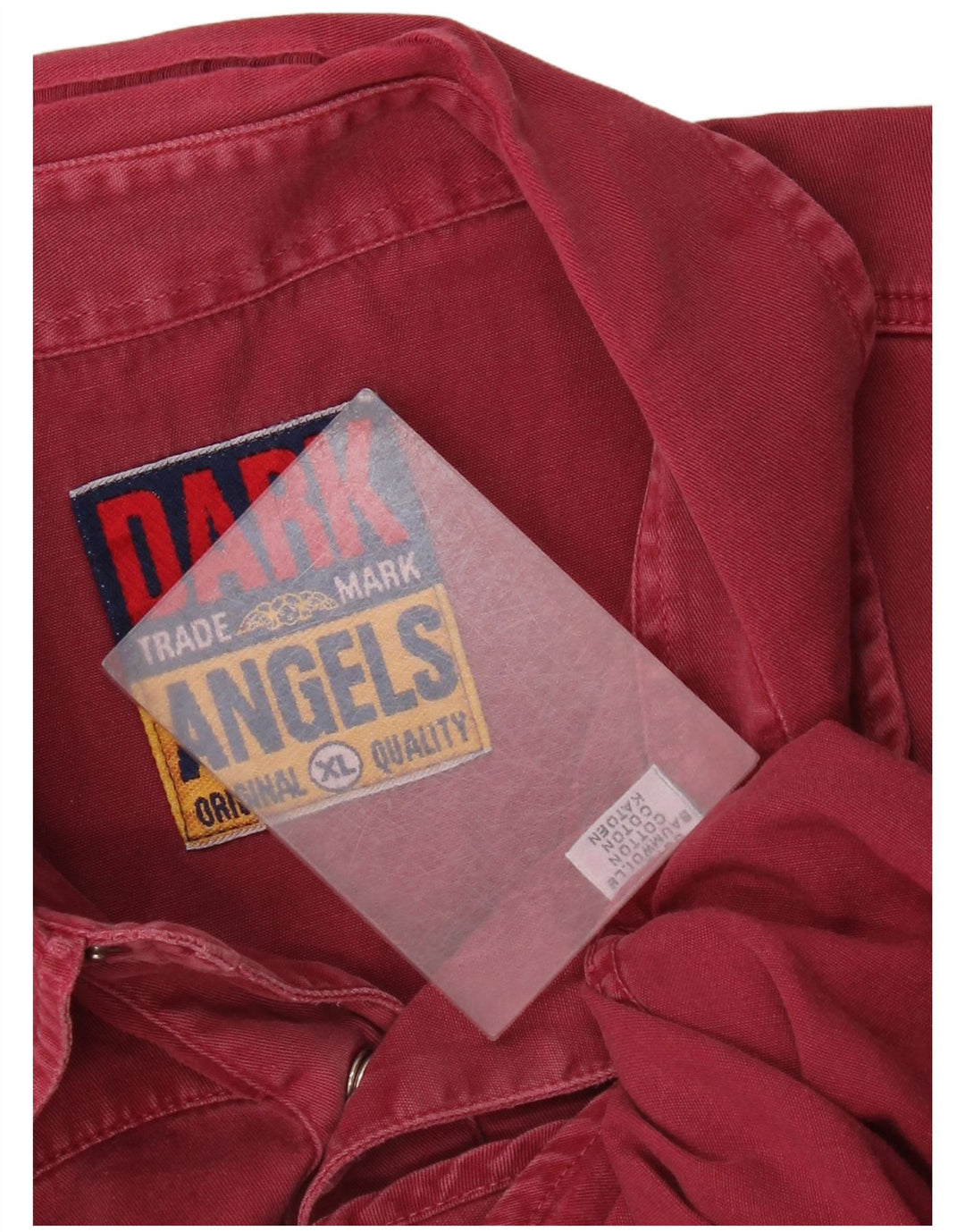 Винтажная мужская рубашка в стиле вестерн XL, бордовый хлопок