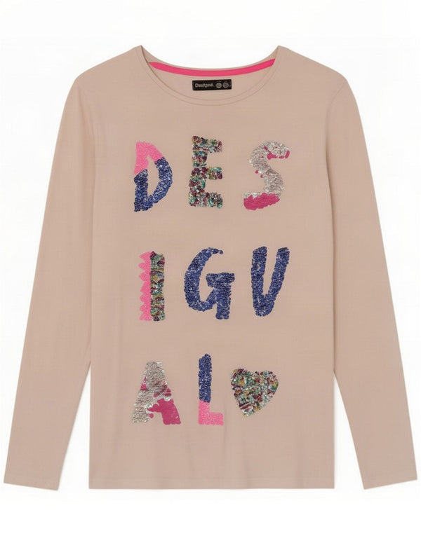 Топ с длинным рукавом Desigual для девочек, 13–14 лет, белый