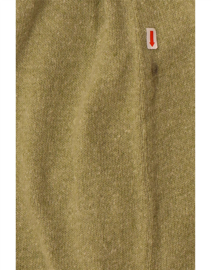 Винтажная женская трикотажная юбка-миди среднего размера W28, зеленая шерсть