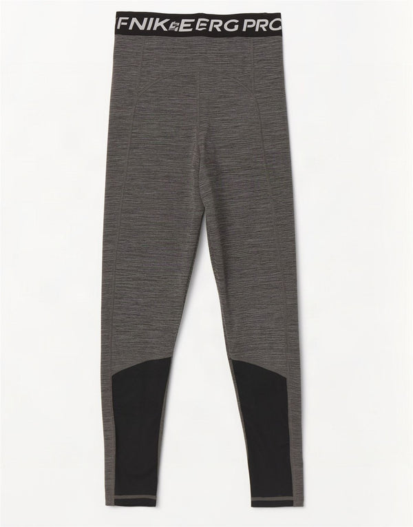Женские леггинсы с рисунком Nike Dri Fit XS W24 L32, серые, полиэстер с цветными блоками