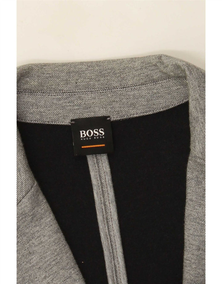 Мужской пиджак Hugo Boss на 2 пуговицах UK 40, большой серый хлопок